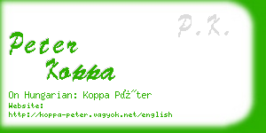 peter koppa business card